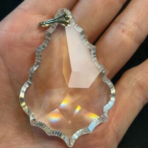Crystal Pendant with Scalloped Edges